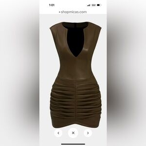 Elegant Brown Sleeveless Dress